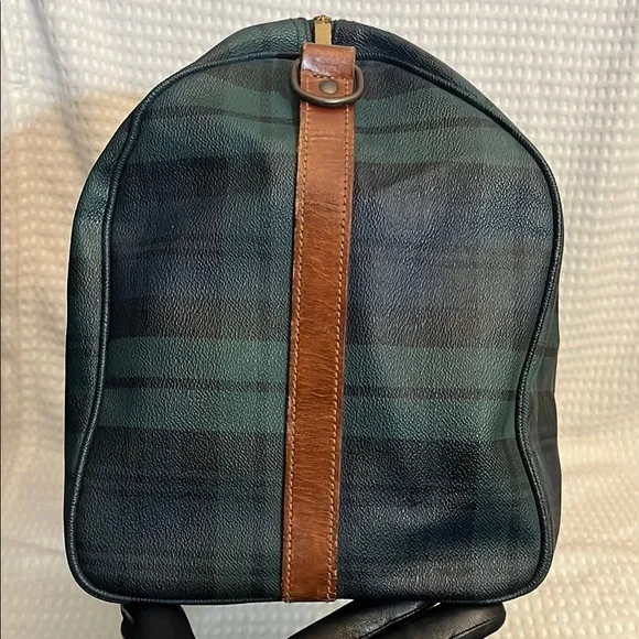 RALPH LAUREN Black Watch Plaid Boston Weekend Travel Duffle Doctors Bag 48CM - Picture 3 of 11